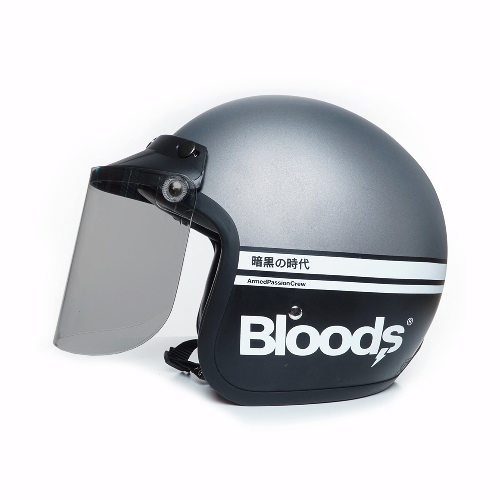 หมวกกันน็อค Bloods Reckless สีเงิน สีเทา