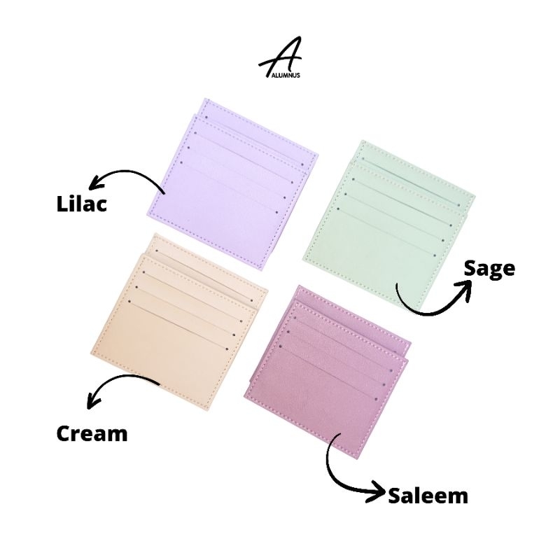 Card Holder 6 SLOT Card WALLET + 1 SLOT สีอ่อน