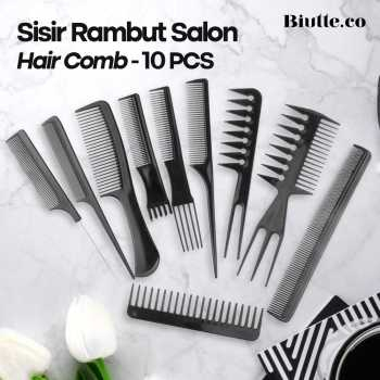 [HAJ] หวีผม Biutte.co Salon 10 ชิ้น - YS-254 สีดํา