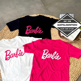 เสื้อยืด พิมพ์ลาย 5 BARBIE FUSCHIA BLACK WHITE l KAOS BAJU TUMBLR TEE OVERSIZE PINK FANTA สีดํา สีขาว