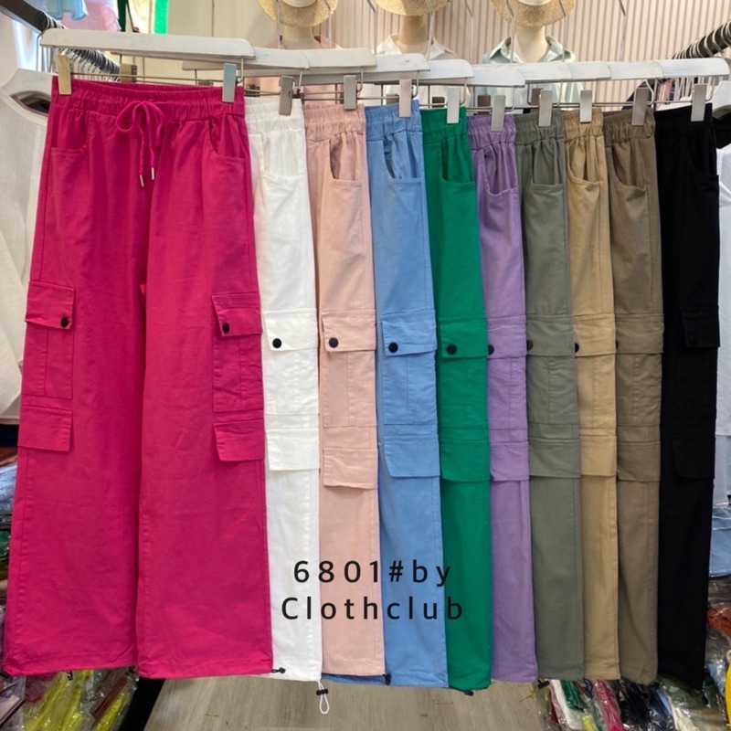 PREEYA CLOSET BRAND LINEN CARGO LONG PANTS / PREEYA CLOSET BANGKOK LINEN LONG PANTS