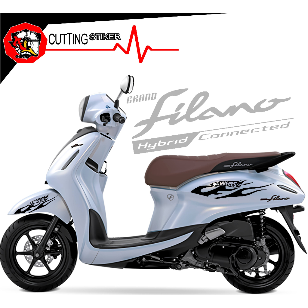 สติ๊กเกอร์ตัด/SCG.312/GRAND FILANO STRIPING/GRAND FILANO STICKER/HOT WHEELS FIRE STICKER/MOTORCYCLE STRIPING/TRANSPARENT สติ๊กเกอร์มอเตอร์ไซค์