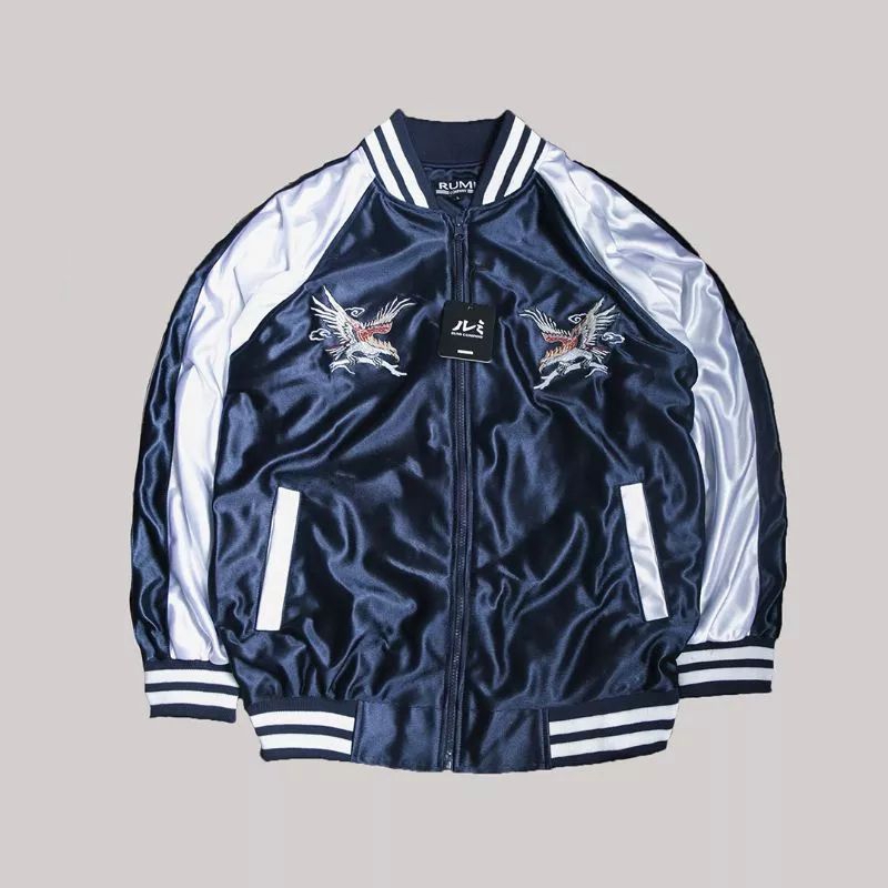 Putih Murayama Sukajan Jacket - Eagle Japan - น้ําเงินขาว