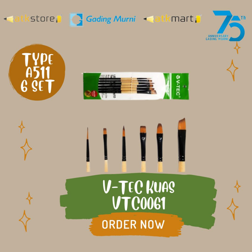 V-tec Painting Brush Set 6 Type A511