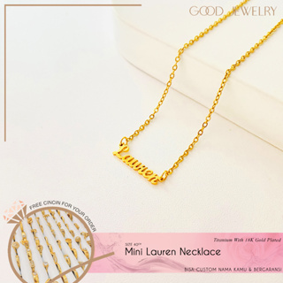 Good Jewelry – สร้อยคอไทเทเนียม ชุบทอง 18K จี้รูปชื่อ ขนาดมินิ เครื่องประดับ