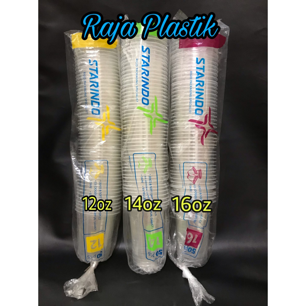 แก้วพลาสติก Starindo ขนาด 12oz, 14oz และ 16oz