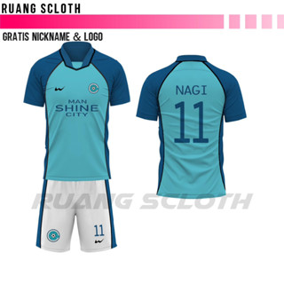 เสื้อกีฬาแขนสั้น ลายทีม Bluelock Shine City Jersey Free To Post Name And Back Number พรีเมี่ยม 2023