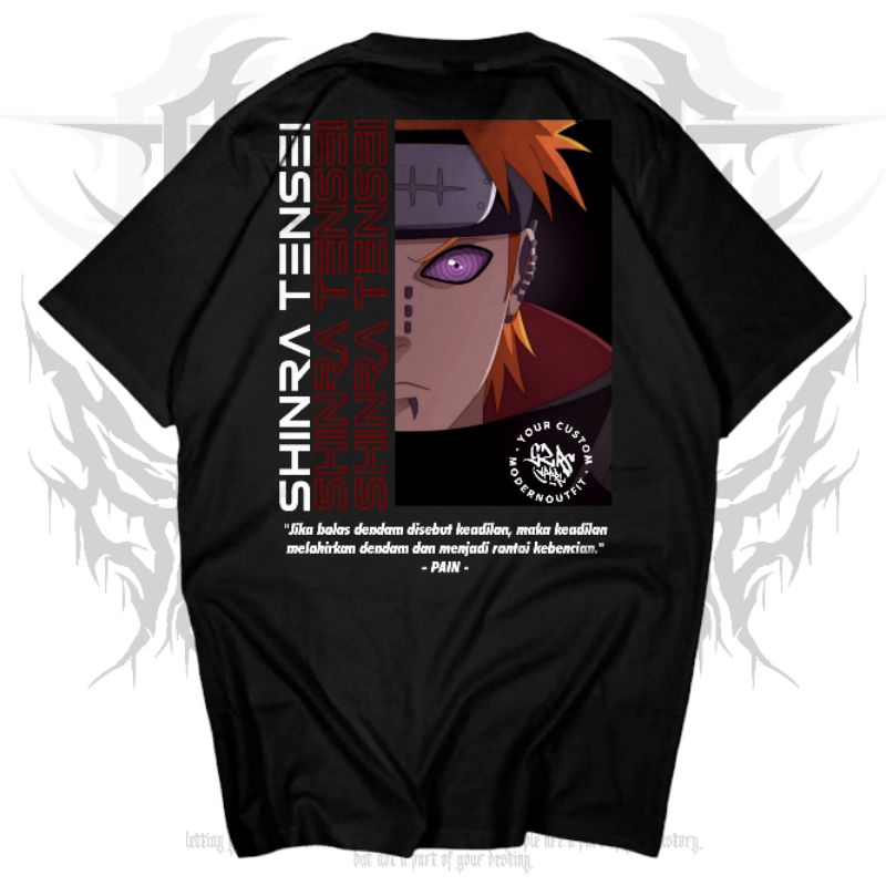 เสื้อยืด GZRS Shinra Tensei Pain Akatsuki - สีดํา