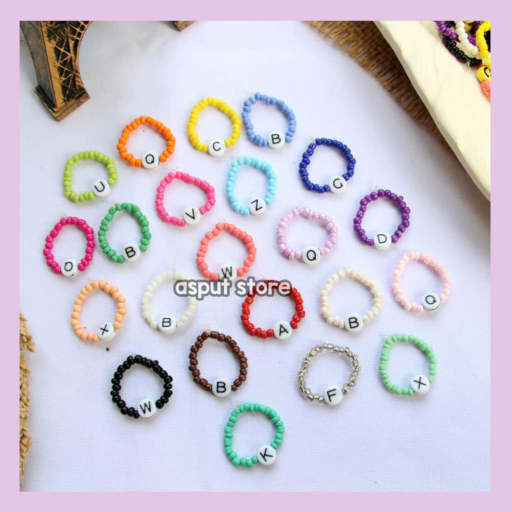 [PART 5] LETTER BEAD RING / BEADS RING BEADS / SMILE BEAD RING / สไตล์เกาหลี / เกาหลี BEADS RING / B