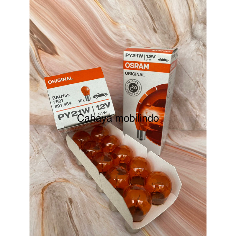 Osram 7507 PY21W BAU15S 12v 21W ชุดหลอดไฟไฟเลี้ยวราคา