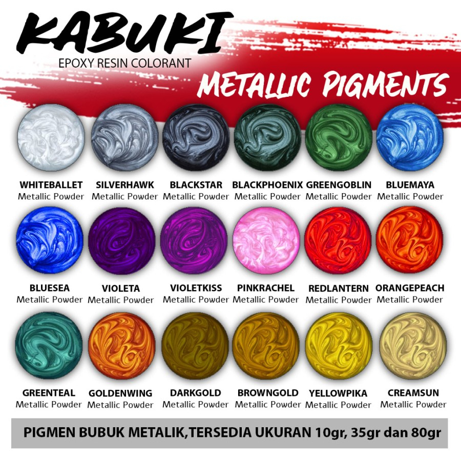 KABUKI PIGMENT METALIC POWDER / METALLIC PIGMENT / EPOXY RESIN COLOR / PIGMENT POWDER