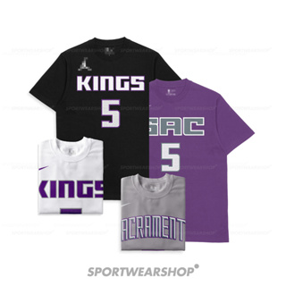 เสื้อยืด พิมพ์ลายบาสเก็ตบอล DeAaron Fox No 5 Nba Sacramento Kings สําหรับผู้ชาย