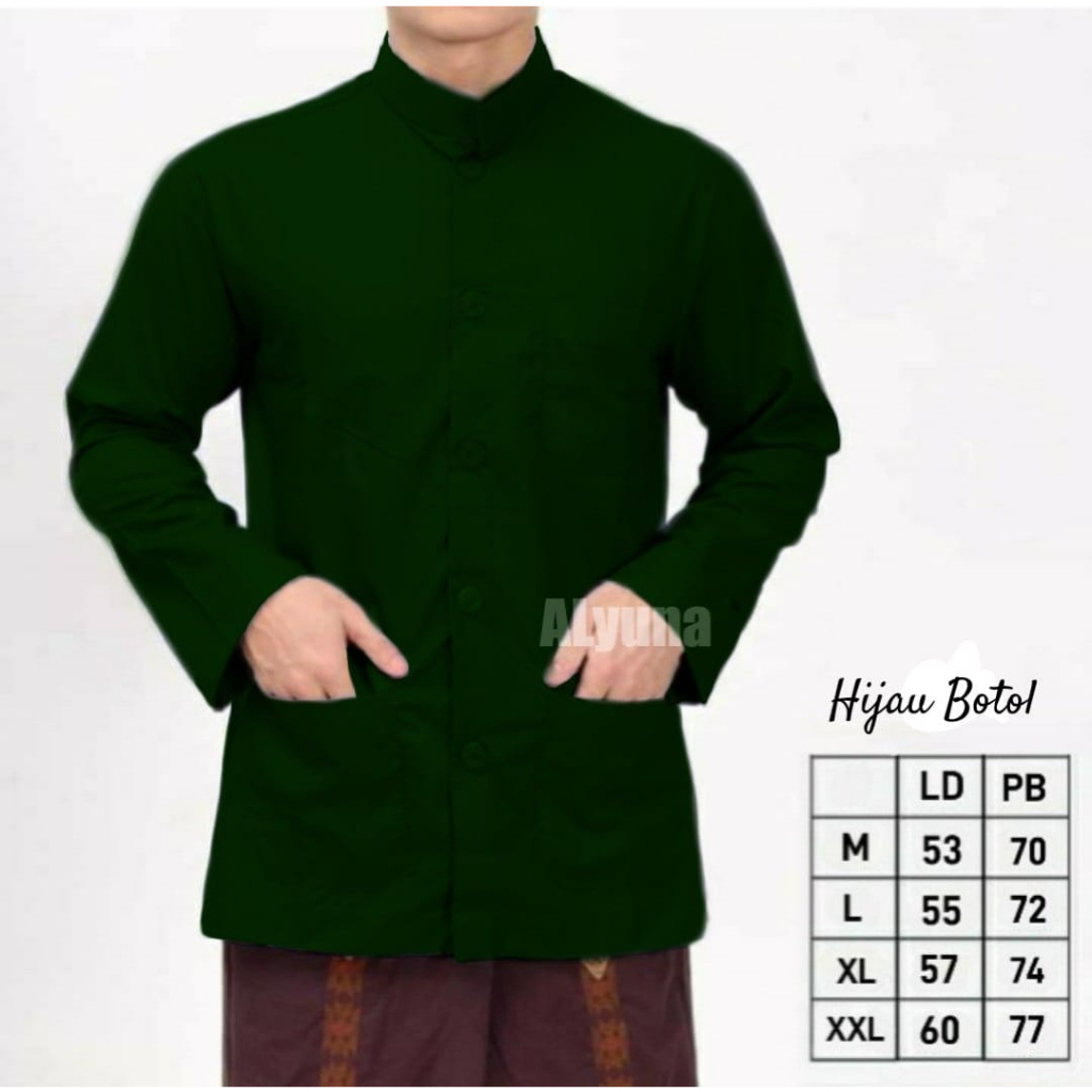 HIJAU Koko Haibah ขวดสีเขียวสีเขียว NU แขนยาวธรรมดา Koko Habaib Koko Habibi taqwa เสื้อผ้า