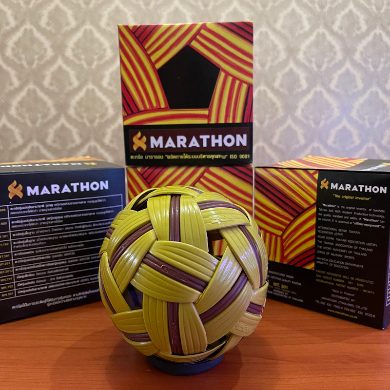 ISO 9001 / MT 301 รายการสีน้ําตาลมาราธอนตะกร้อบอลกล่องสีดํานําเข้า