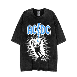 เสื้อยืด พิมพ์ลายวง Acdc สไตล์วินเทจ ขนาดใหญ่