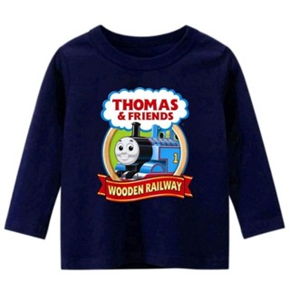 เสื้อยืดแขนยาว ลาย Thomas &amp; FRIEND สําหรับเด็กผู้ชาย อายุ 1-12 ปี