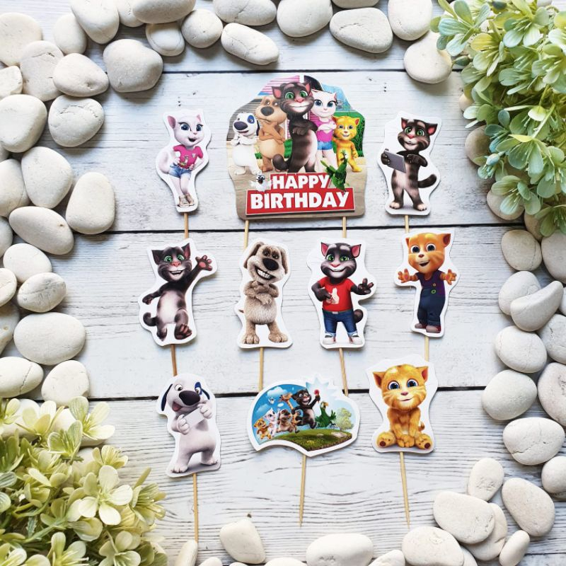 ท็อปเปอร์เค้กวันเกิดตัวละคร Tom My Talking หนึ่งชุด