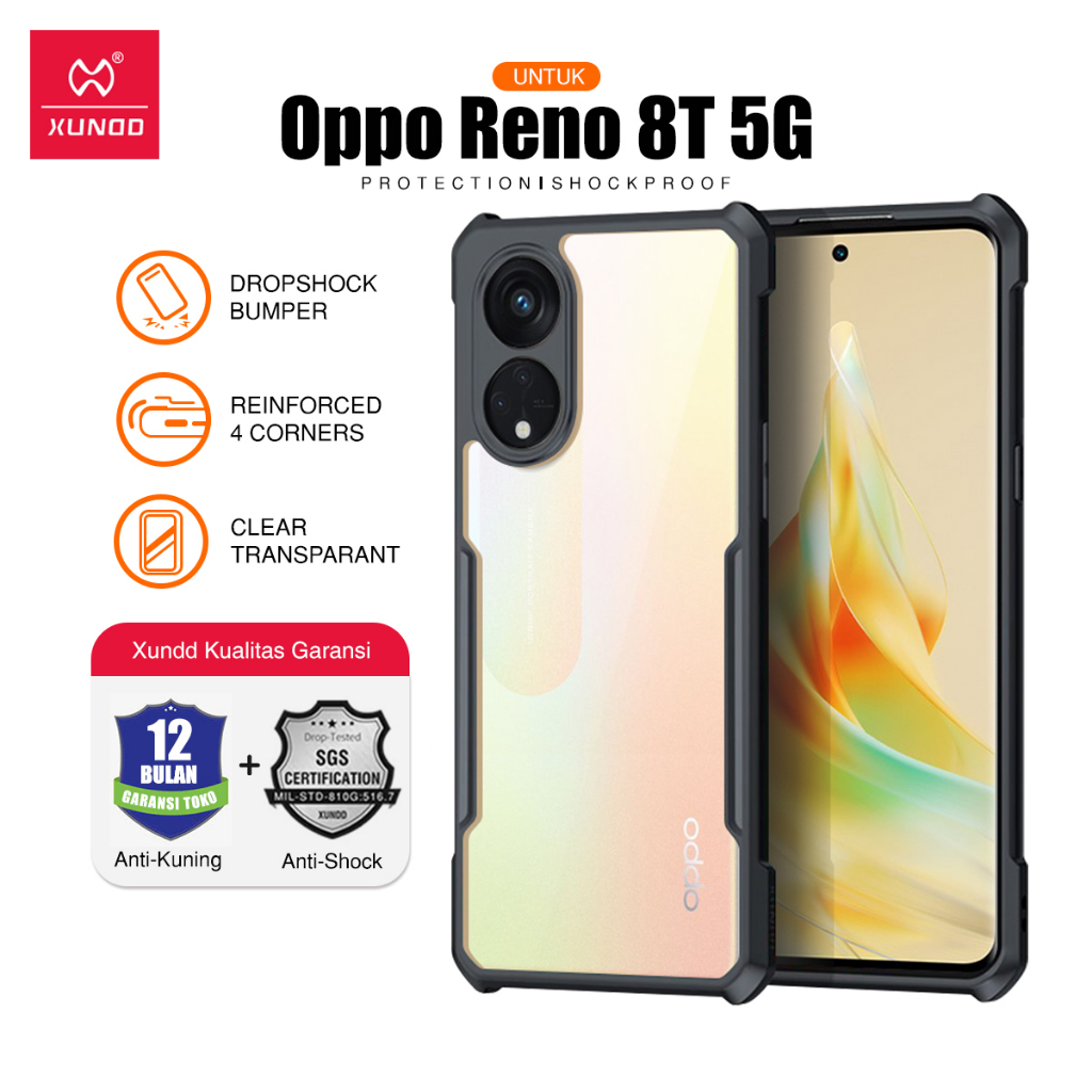 Xundd Case สําหรับ Oppo Reno8 T 5G / Reno 8T 5G / Oppo A1 Pro 6.7 นิ้วกันกระแทก Slim ปลอกหลังโปร่งใส