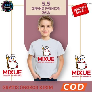 เสื้อยืด พิมพ์ลาย Mixue ICE CREAM สําหรับเด็ก| เสื้อยืด แบรนด์เนม สําหรับเด็ก | ชุดเสื้อผ้า พิมพ์ลายตัวอักษร สําหรับเด็ก | เสื้อยืด ลาย Distro สําหรับเด็ก อายุ 1-12 ปี 30 ปี