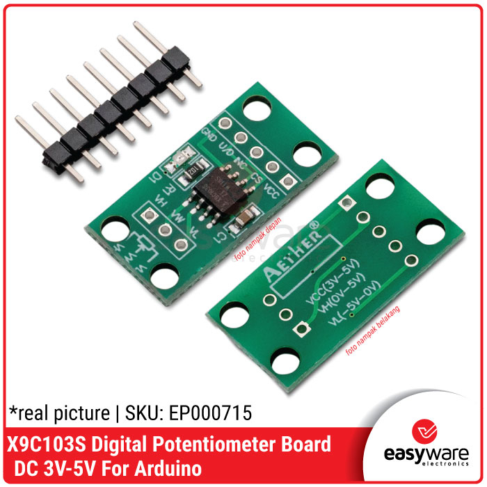 X9C103S บอร์ดโพเทนชิโอมิเตอร์ดิจิตอล DC 3V-5V โมดูล