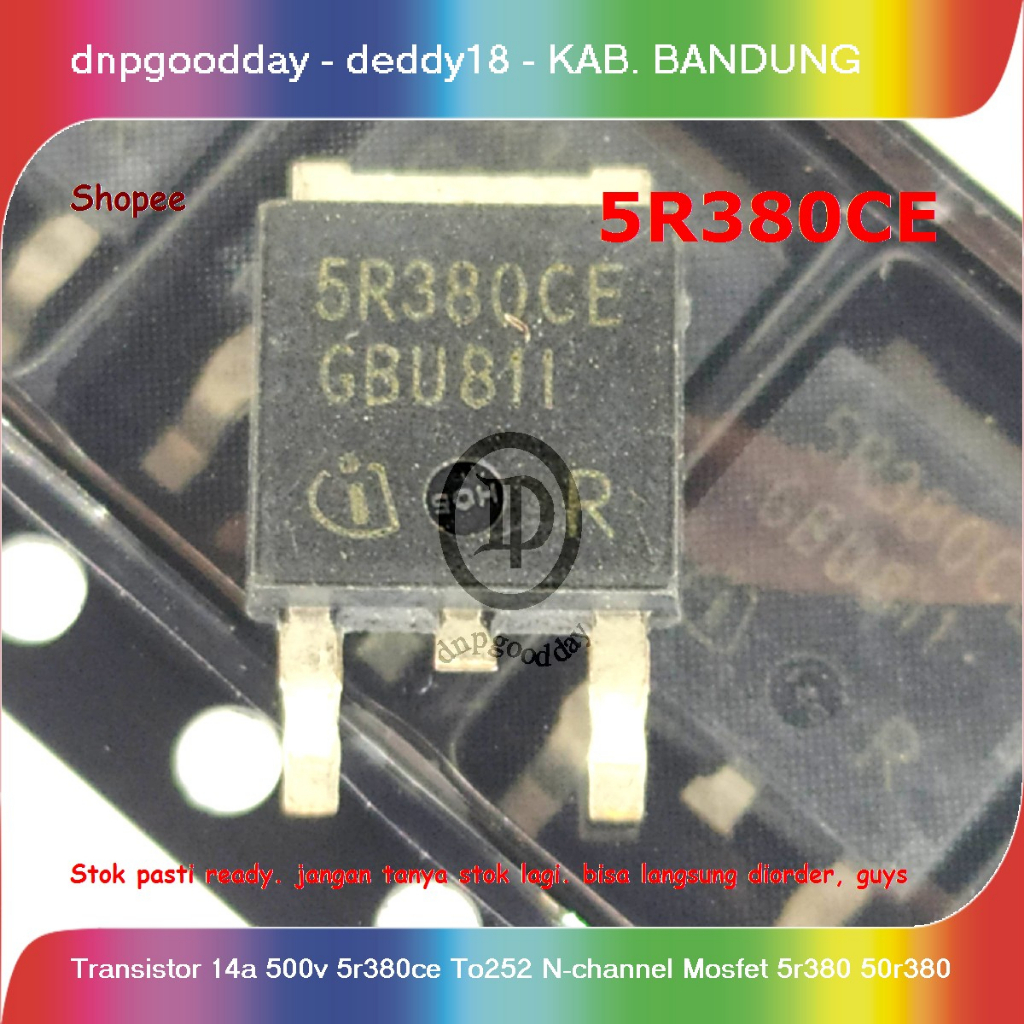 ทรานซิสเตอร์ 14a 500v 5r380ce To252 N-channel Mosfet 5r380 50r380