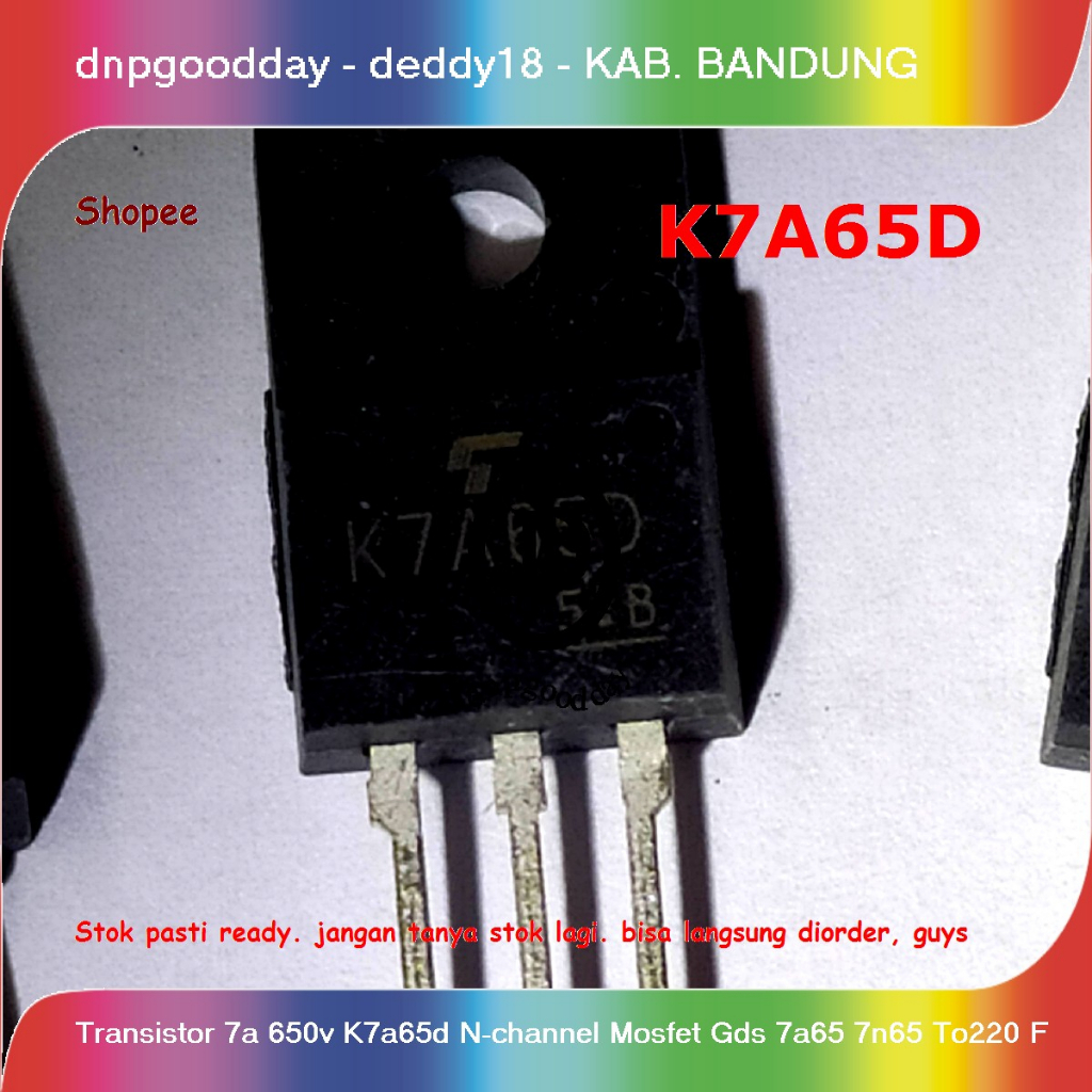 ทรานซิสเตอร์ 7a 650v K7a65d N-channel Mosfet Gds 7a65 7n65 To220 F