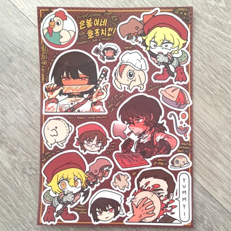 Limbus Company Hells Bongy Themed Sticker Sheet Fanart โดย Tofuaru