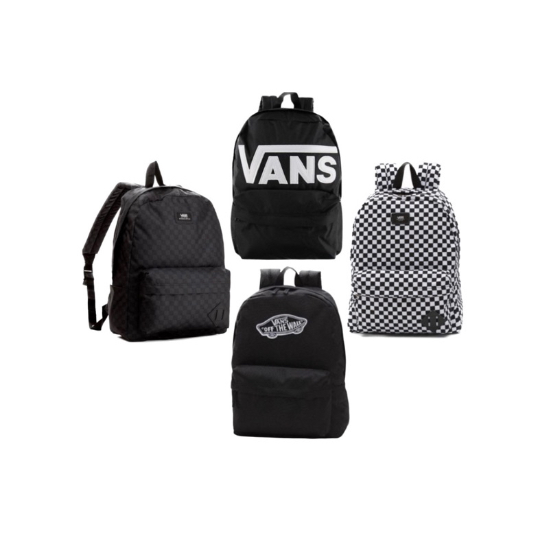 Vans Bagpack / / Black White Full Tag // Black Cheker Pewter // Black Realm Logo // Black Oldskool