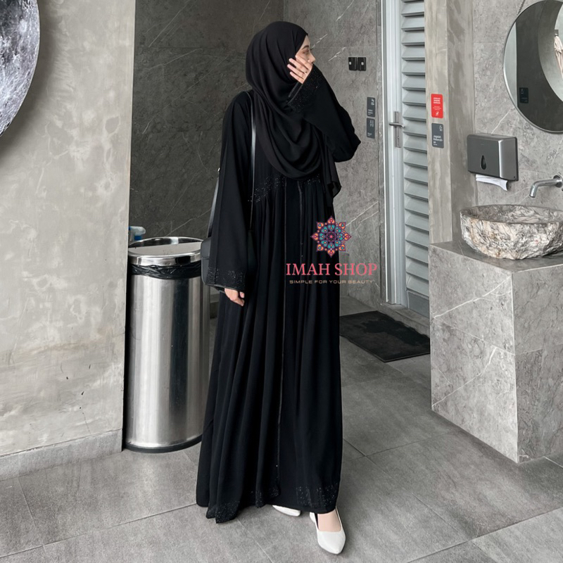 ใหม่ Abaya Gamis Maxi ชุดซาอุดีอาระเบียปัก Zephy ตุรกี Umarh ดูไบ 686