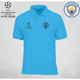 เสื้อเชิ้ตโปโล คอปก ลาย MANCHESTER CITY CHAMPIONS DISTRO สําหรับผู้ชาย และผู้หญิง