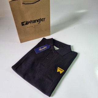 Wrangler เสื้อโปโลลําลอง คอปก แบบเป็นทางการ สําหรับผู้ชาย และผู้หญิง