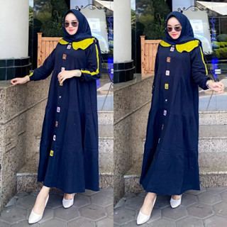 Gamis LIANKA ชุดเดรสลูกไม้ BL SIZE M L XL XXL สําหรับผู้หญิง | ชุดเดรสมุสลิม สีชมพู สีฟ้ามอคก้า สไตล์เกาหลี สําหรับผู้หญิงมุสลิม