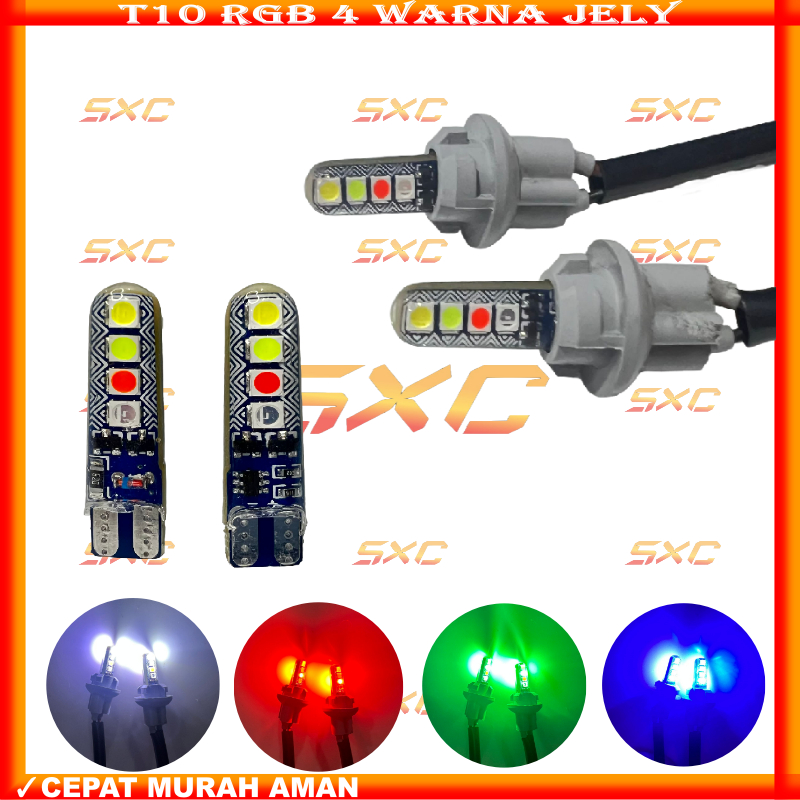 ต้นฉบับ T10 8 LED JELLY RGB 4 สีแฟลชโคมไฟ | JELLY RGB T10 RGB 4 COLOR TURN SIGNAL LIGHT | เยลลี่ RGB