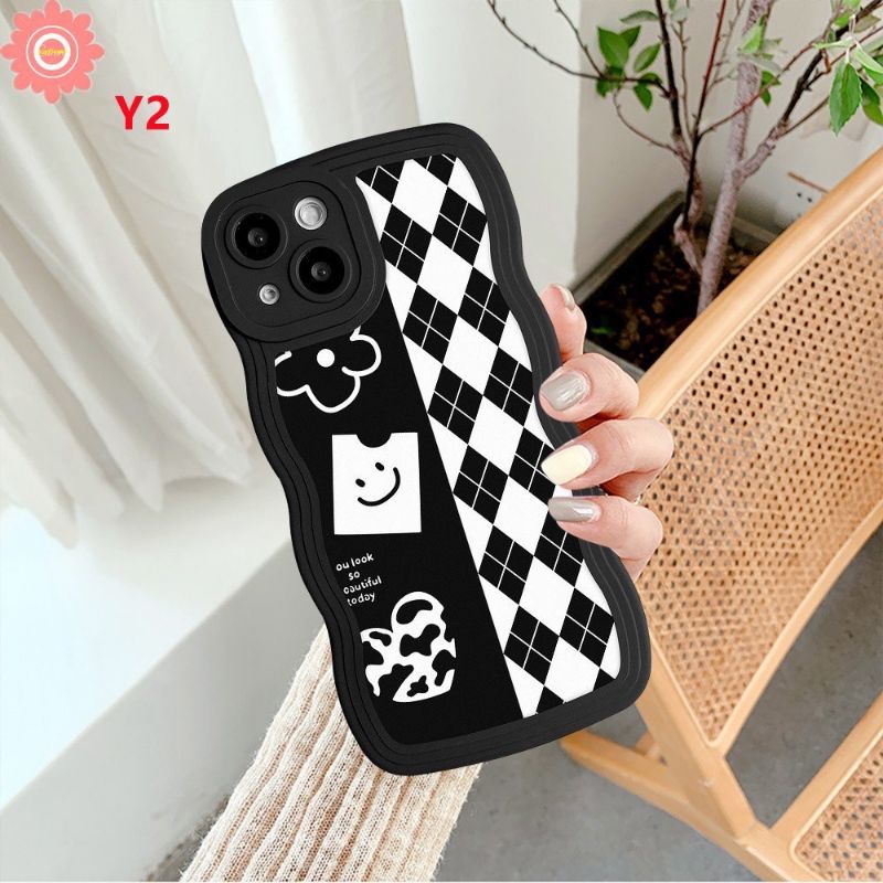K022 SOFT CASE CUTE WAVE CHESS DIAMOND SAMSUNG A12 M12 A13 4G A14 5G A11 M11 M14 M31 A50 A50S A30S A