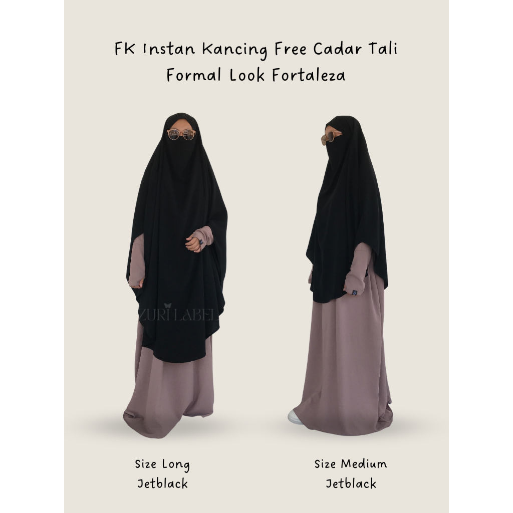 Fk FORTALEZA ปุ่มฝัง - ฟรี FRENCH KHIMAR STRAP CADAR BY ZURI LABEL - SYARI JILBAB VEIL