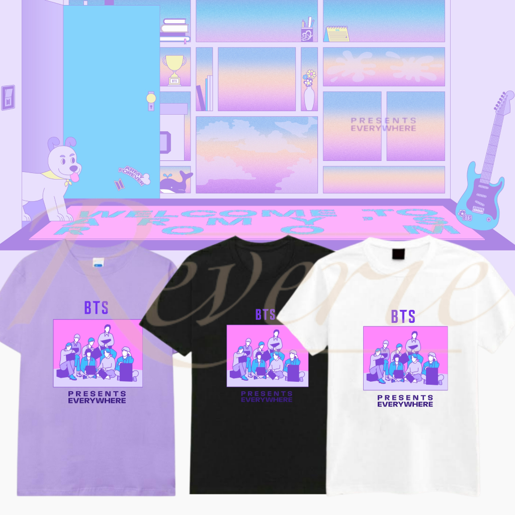 เสื้อยืด BTS FULL TEAM ครบรอบ 10 ปี FESTA นําเสนอ BT21 ARMY BANGTAN สไตล์ KPOP FASHION MERCH OUTFIT 
