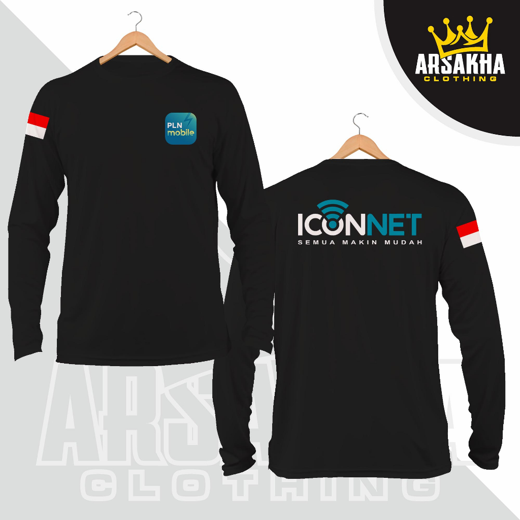KATUN PLN และ PLN Iconnet เสื้อยืดแขนยาวมือถืออินโดนีเซีย Internet Care v2 Distro เสื้อ Combed Cotto