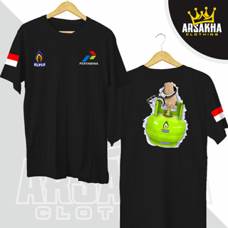 เสื้อยืด ผ้าฝ้าย ทรงกระบอก ลาย Pertamina Lpg V2 Distro 30S Arsakha