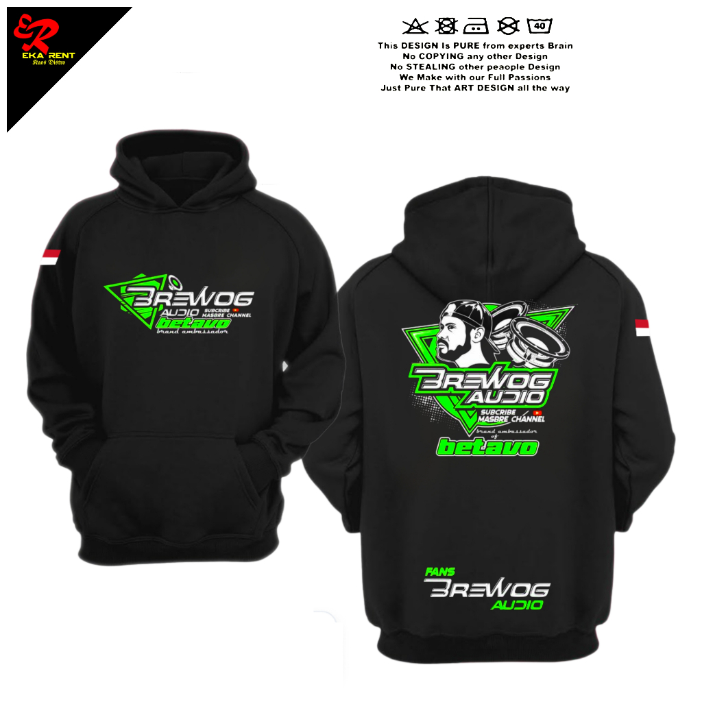 JUMBO HOODIE JACKET SML XL XXL 3XL 4XL 5XL 6XL BREWOG AUDIO ผู้ชายผู้หญิง