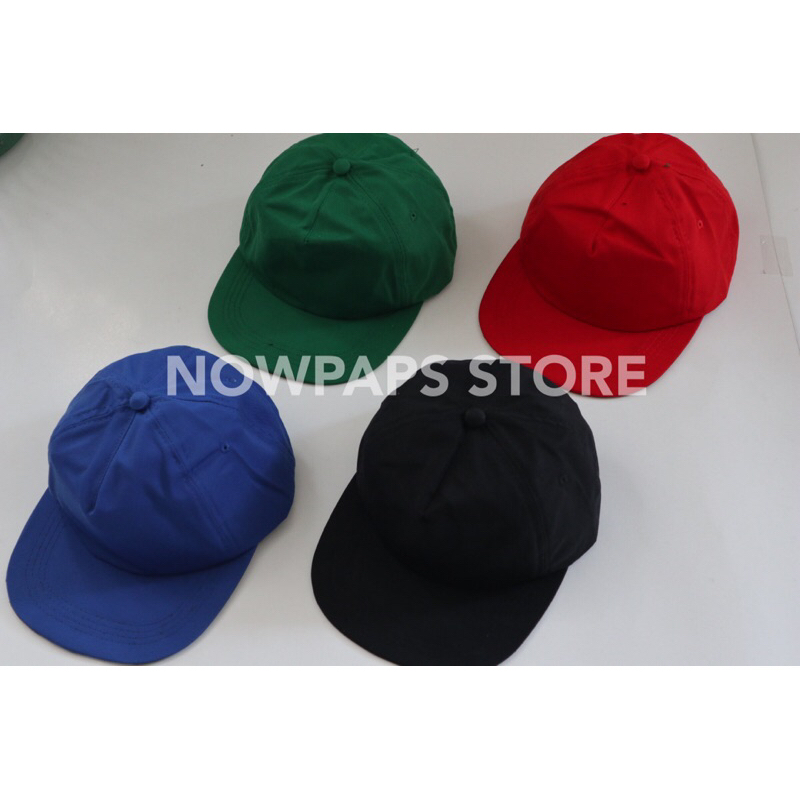 หมวก Snapback SIX PANEL BASIC BLACK.SIX PANEL VINTAGE BASIC TONGUE STRAIGHT CANVAS