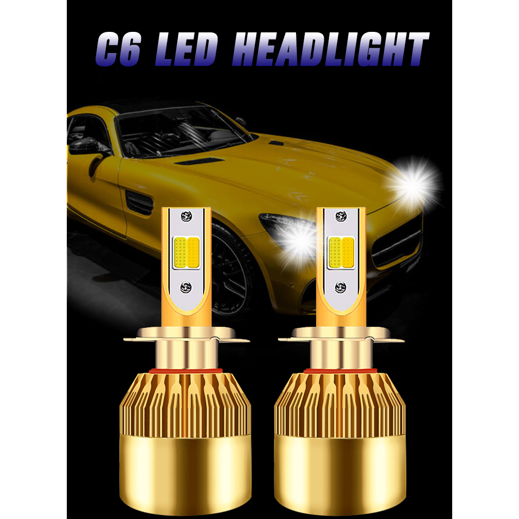 สีขาว LED HEADLIGHT H7 C6 GOLD YAMAHA R25 MOTORCYCLE - KAWASAKI NINJA 250 R CARBON - NINJA 250 FI - 