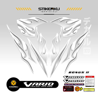 Putih ใหม่ สติกเกอร์ติดตกแต่งรถจักรยานยนต์ HONDA VARIO 125 150 MOTIF API 3rd Edition Basic White STICKER STOCK DECALS Stickers Trim 2018-2021 CLICK 125I 150I