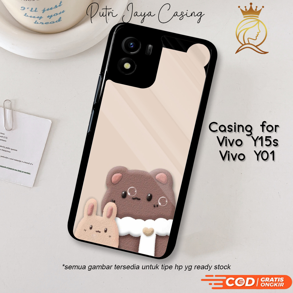 HP Vivo Y15s Y01 เคสโทรศัพท์ Vivo Y15s Y01 ANIMEBEAR ล่าสุดกรณีน่ารักกรณีอะนิเมะกรณีอะนิเมะกรณีตัวละ
