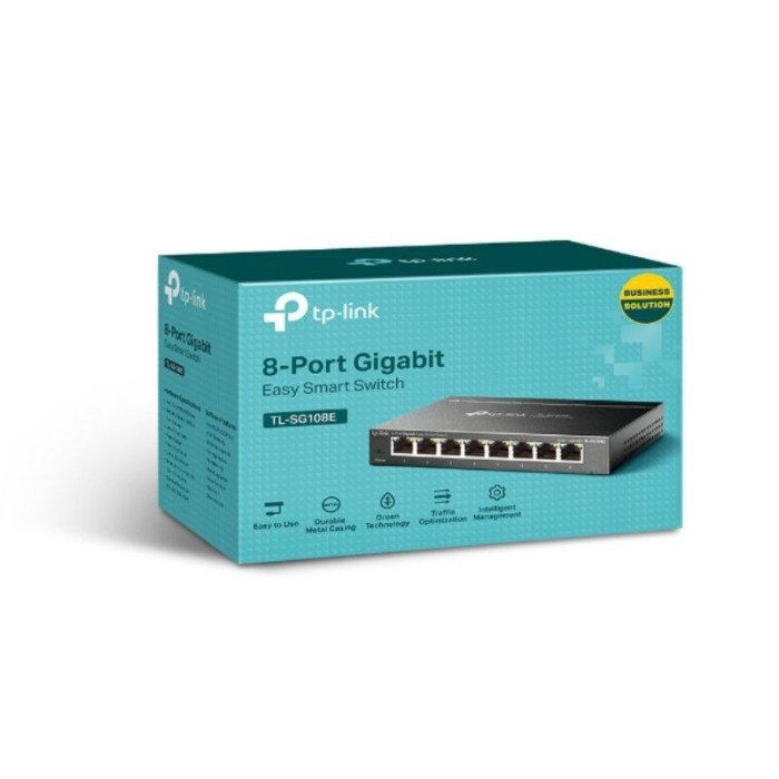 TP-LINK TL-SG108E 8-Port Gigabit Easy Smart Switch Steel Case