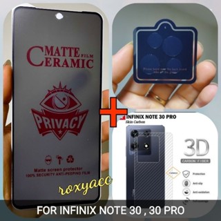 3in1 ฟิล์มกระจกนิรภัยเซรามิก เนื้อแมตต์ INFINIX NOTE 12 2023+ เลนส์กล้อง GARSKIN