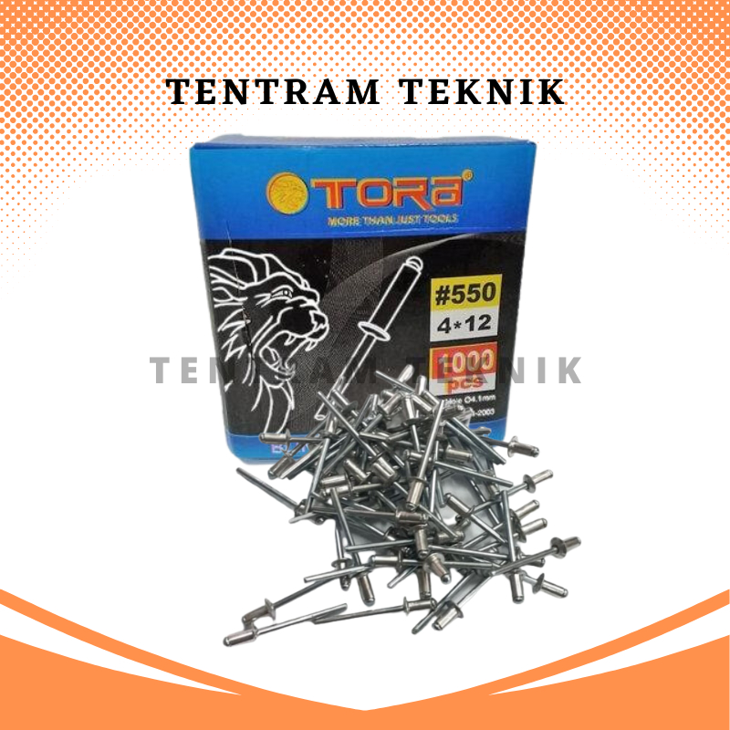 Rivet Nails ประเภท 550 เนื้อหา 1000 ชิ้น Tora / Rivet Nails TORA 550 4 x 12.7 เนื้อหา 1000 ชิ้น / Ri