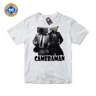 (ฟรีชื่อ) เสื้อยืด ผ้าฝ้าย พิมพ์ลายการ์ตูน SKIBIDI TOILET SKIBIDI CAMERAMAN UNISEX สําหรับเด็ก