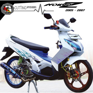 สติกเกอร์ติดตกแต่งล้อรถยนต์ ตัดไฟอัตโนมัติ SC.249 NOUVO Z Fire STICKER 2005.2006.2007