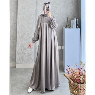 Gamis TERBARU Dannis DRESS AF SIZE M L XL XXL Material Tille MIX Tille GAMIS ชุดเดรสสั้น สีเทา สําหรับผู้หญิง ไม่มี HIJAB | ชุดเดรสมุสลิม สไตล์เกาหลี สําหรับผู้หญิง