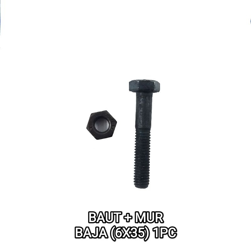 สลักเกลียวเหล็ก 6 X 35 (+ Nuts) ราคาต่อ 1 PC - M6 Steel Mor Bolts 6mm Cap Lip ความยาว 35mm mali Key 